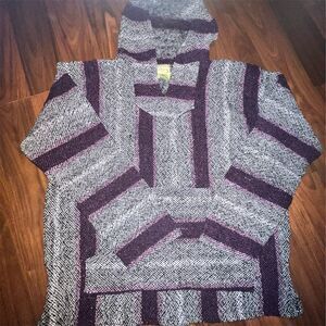 Franks Unisex Multicolor Striped Baja Hoodie Pullover Sweater